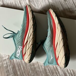 Hoka Athletic Shoes - Teal and Red